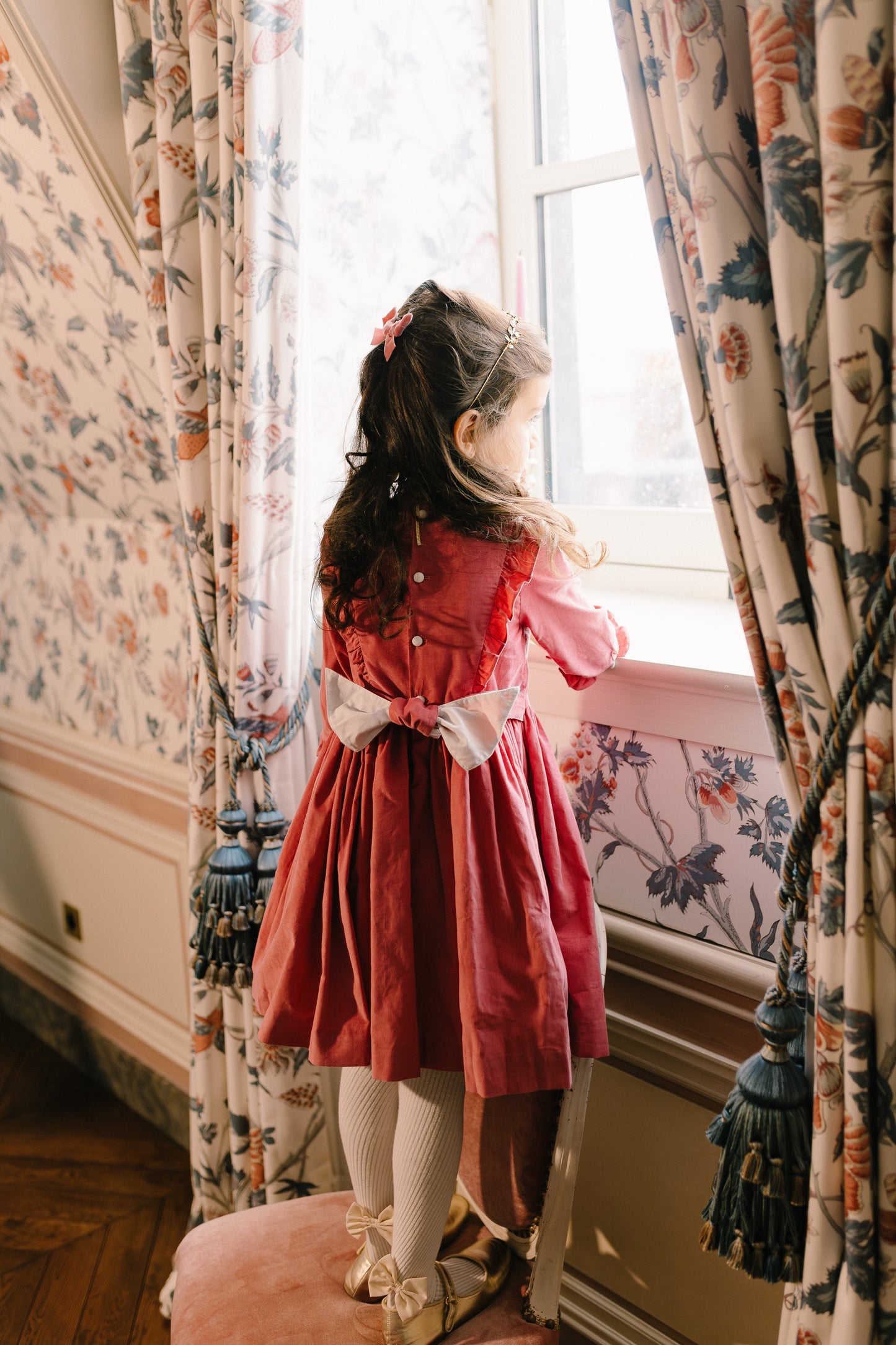 Angele - Robe A Smock Rose - Antoinette Paris