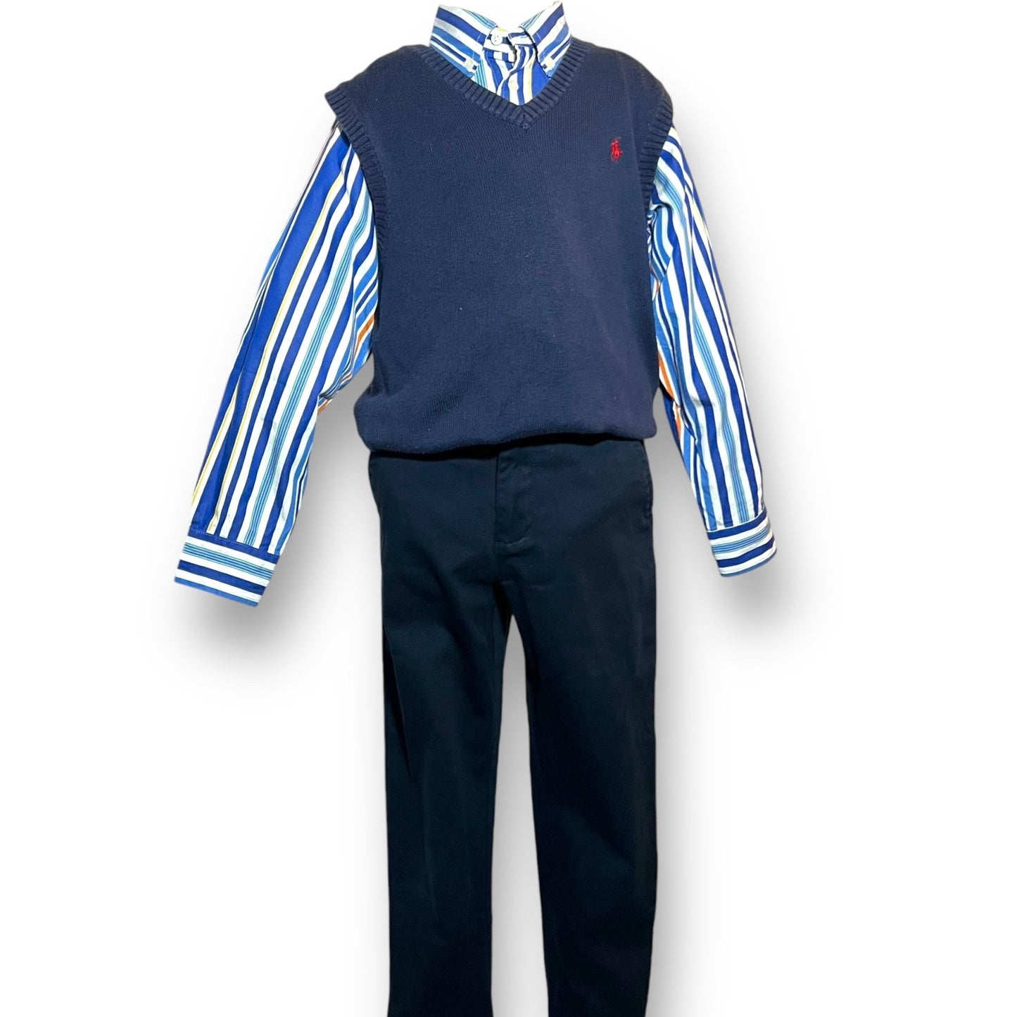 Ensemble Chemise, Gilet et Pantalon Ralph Lauren 7 Ans - Tinokai