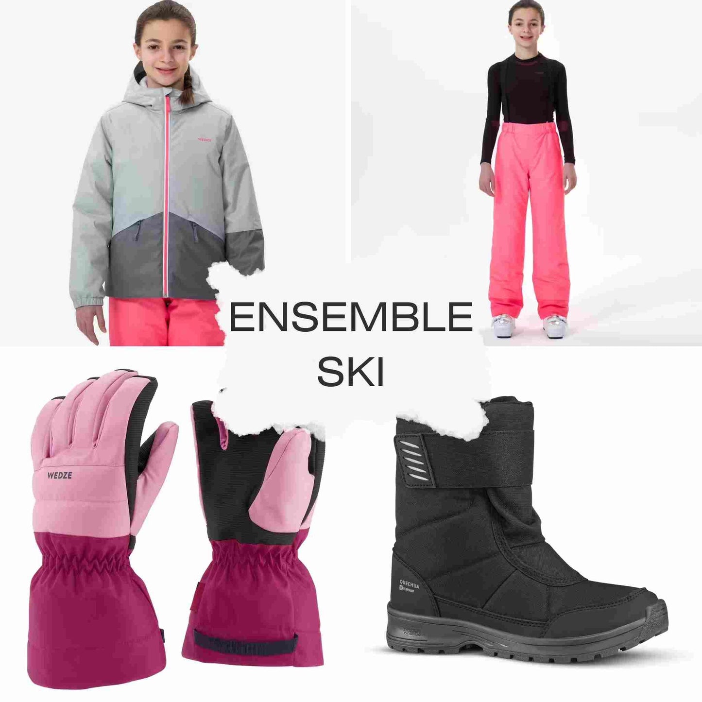 Ensemble de ski décathlon rose - Tinokai