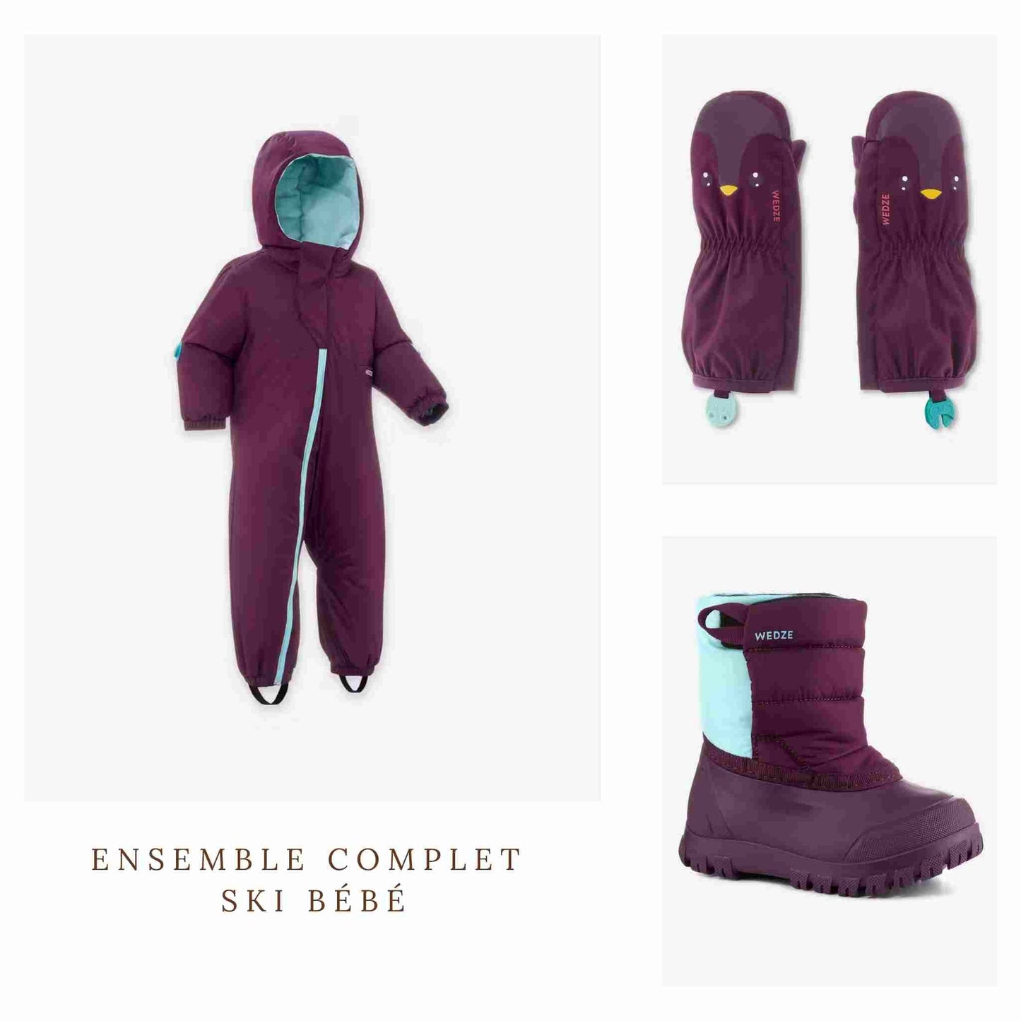 Ensemble ski pour bébé violet - Tinokai