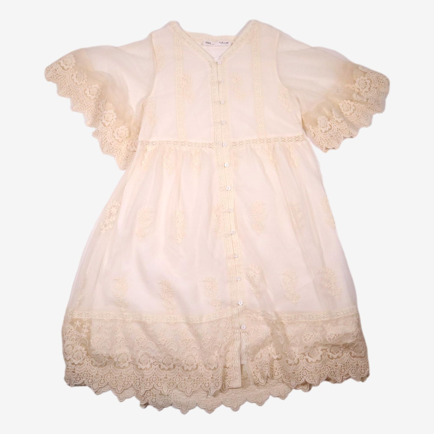 Robe Blanche Dentelle - 9 Ans - Zara - Tinokai