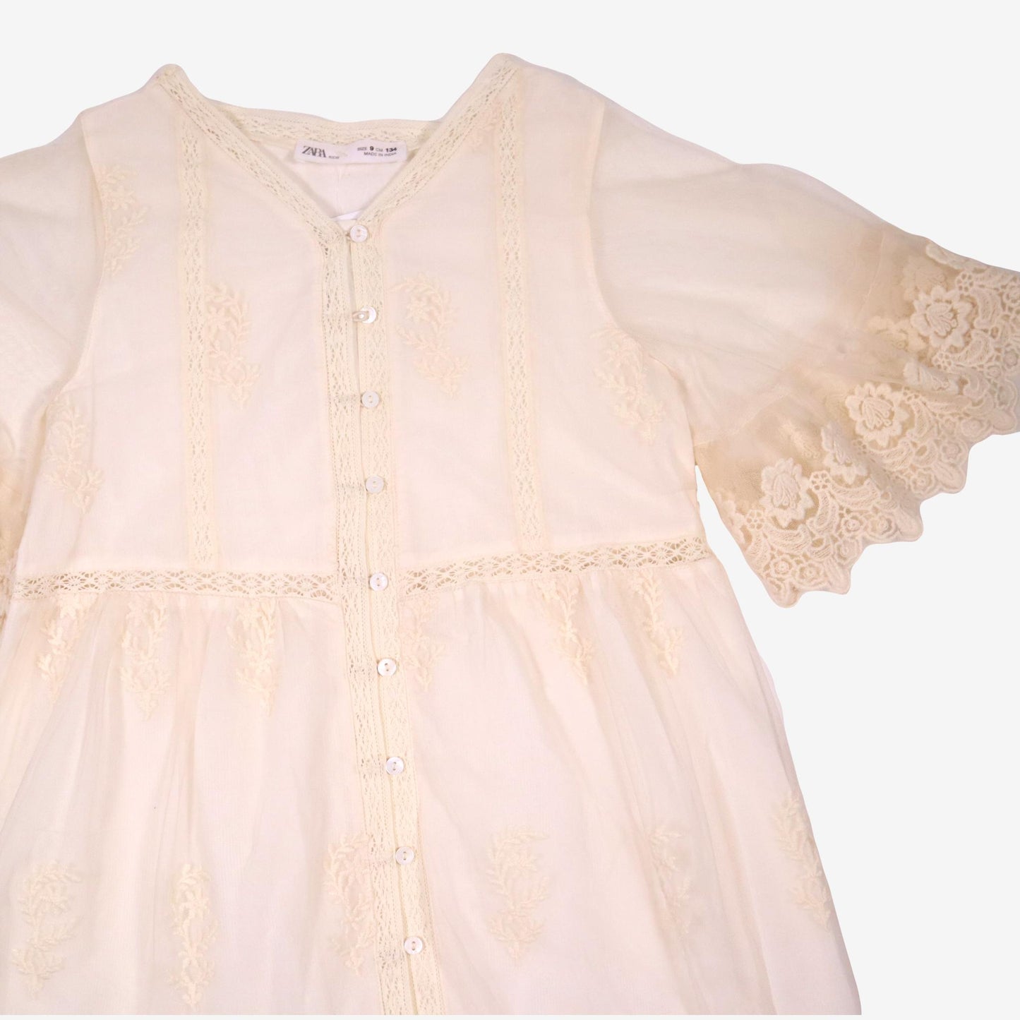 Robe Blanche Dentelle - 9 Ans - Zara - Tinokai