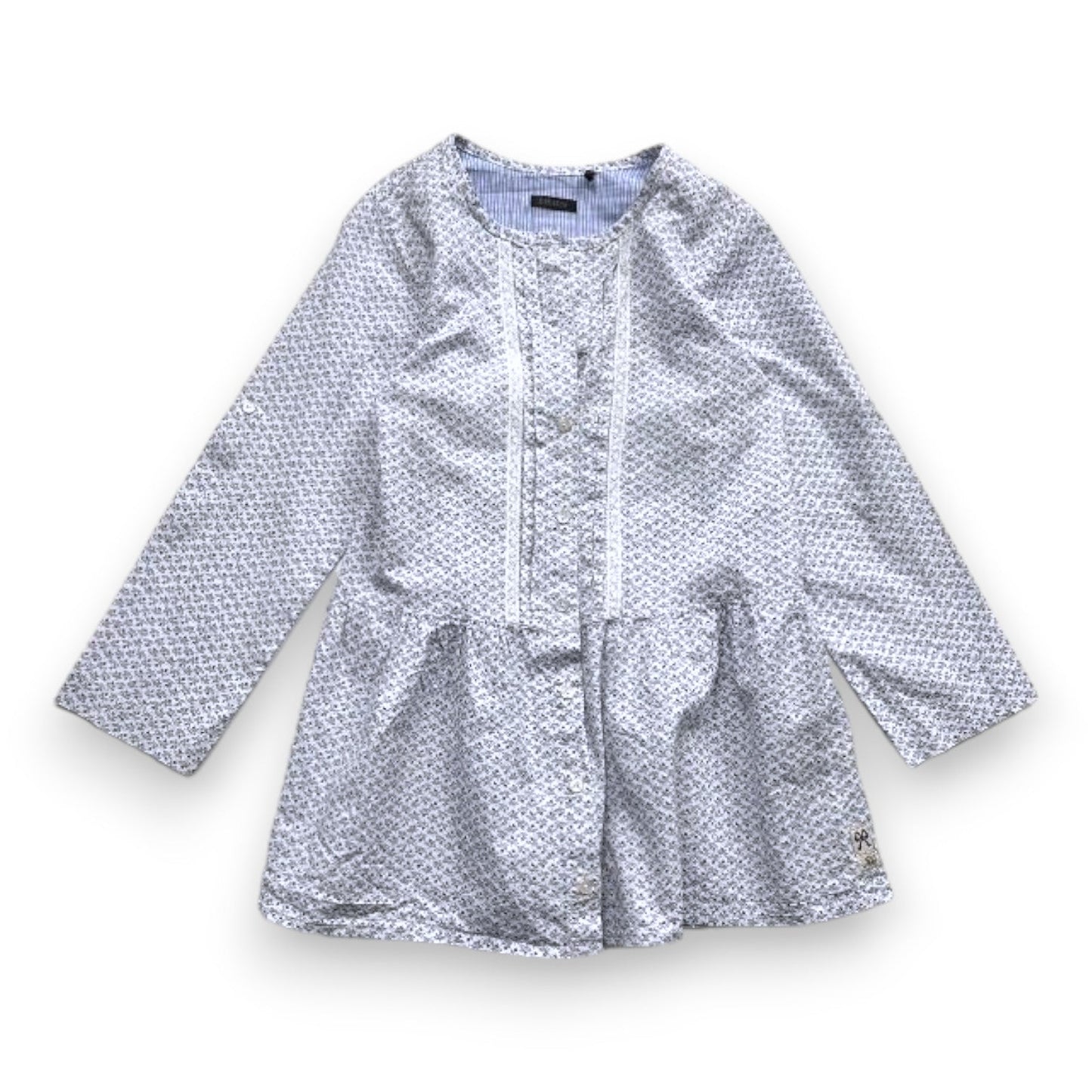 Robe Blanche Et Bleue À Fleurs - 6 Ans - IKKS - Tinokai