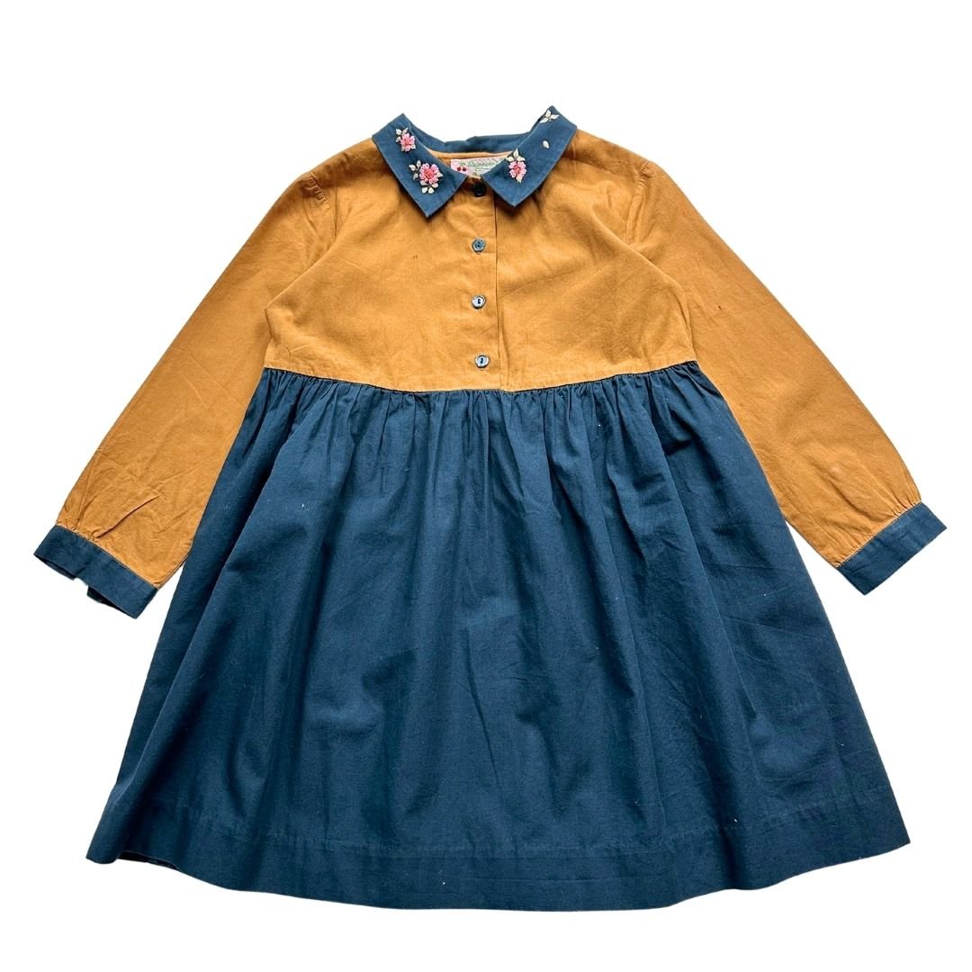 Robe Bleu Et Marron - 4 Ans - Bonpoint - Tinokai