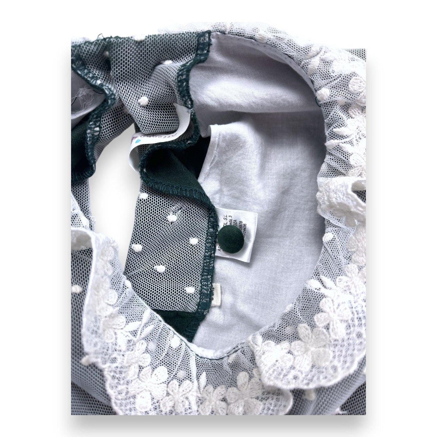 Robe En Velours De Soie Verte - 8 Ans - Allegra - Tinokai