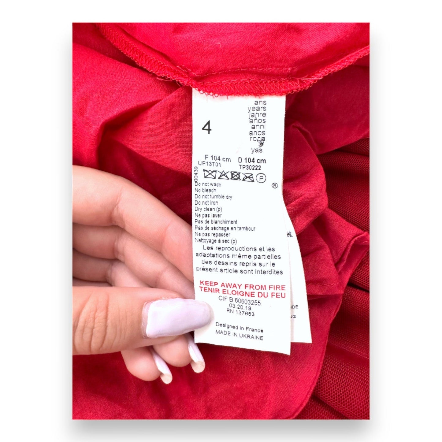 Robe Rouge Tulle - 4 ans - Tartine & Chocolat - Tinokai