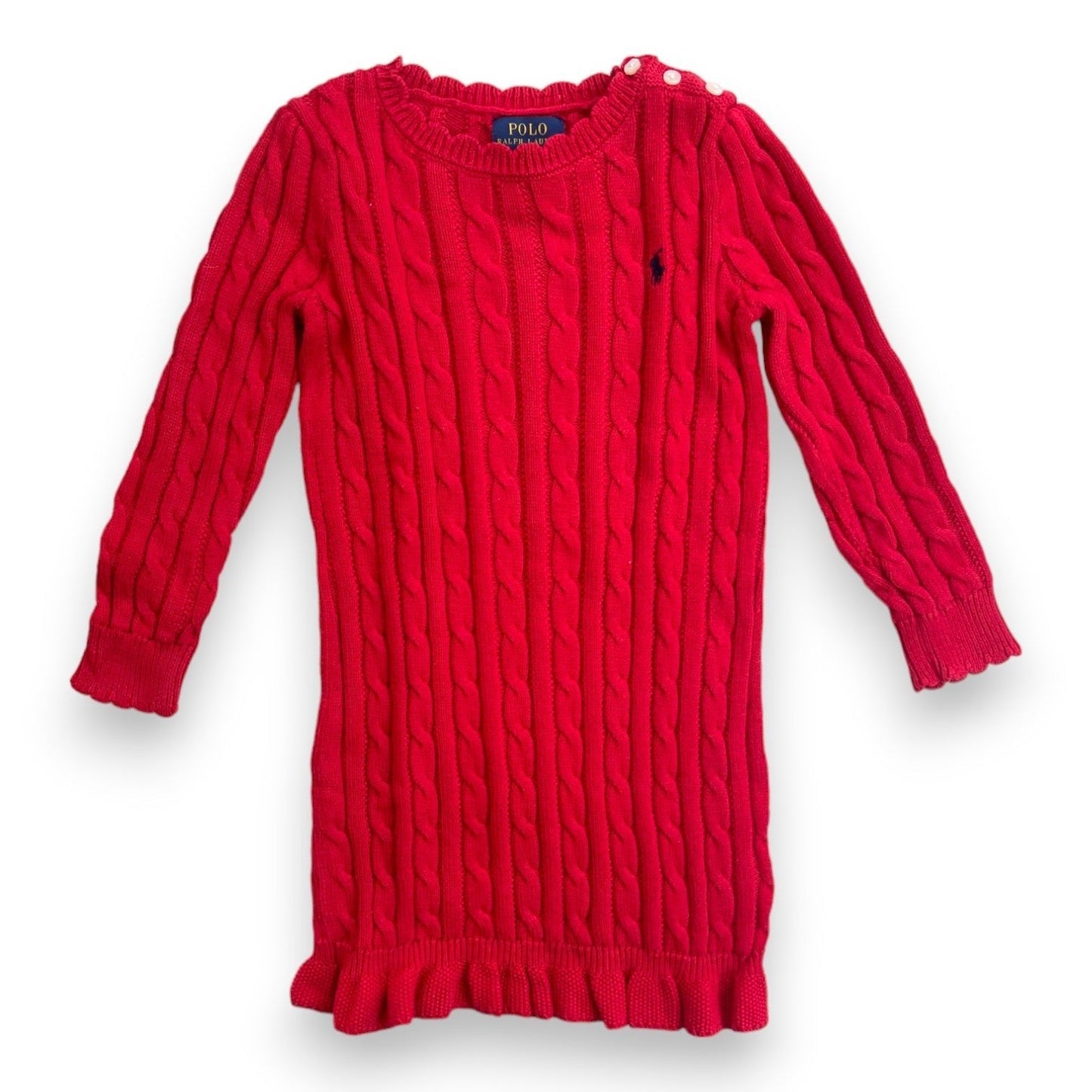 Robe Torsadée Rouge - 5 Ans - Ralph Lauren - Tinokai