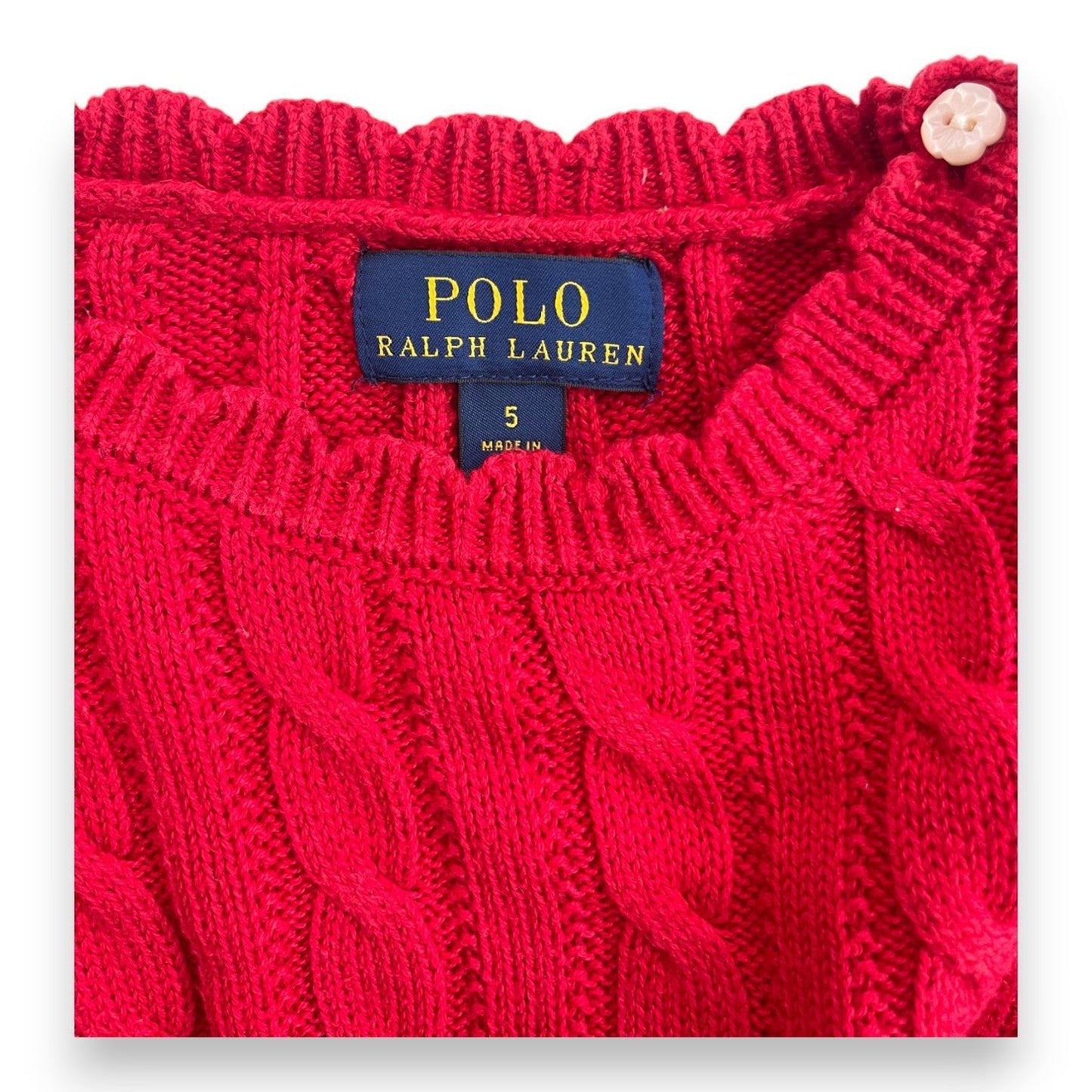 Robe Torsadée Rouge - 5 Ans - Ralph Lauren - Tinokai