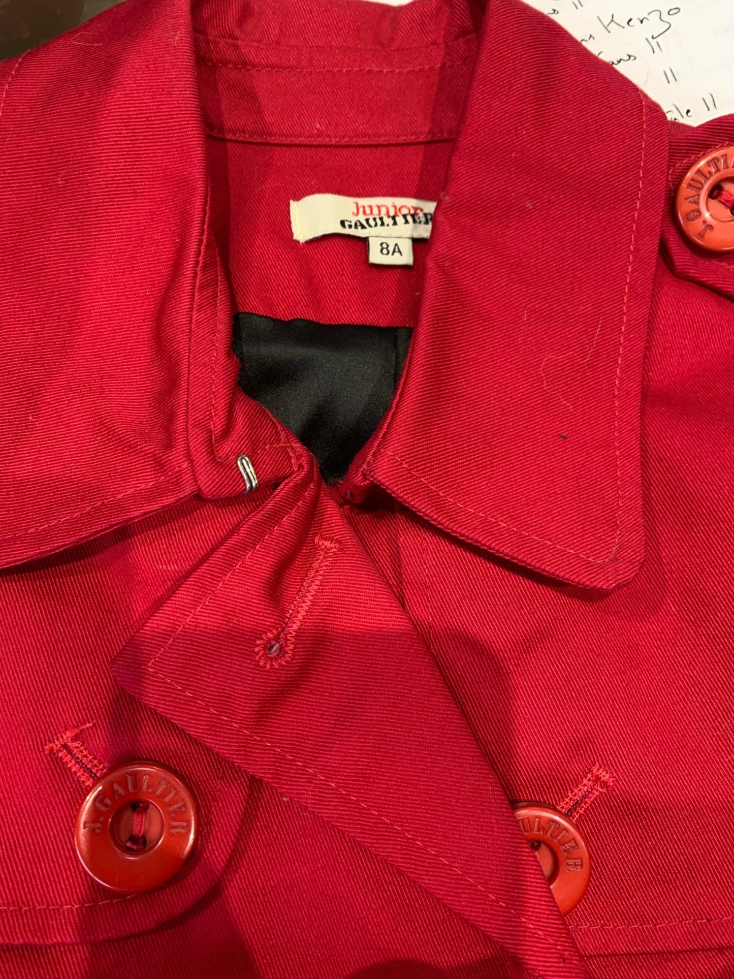 Trench Rouge 8 Ans - Junior Gaultier - Tinokai