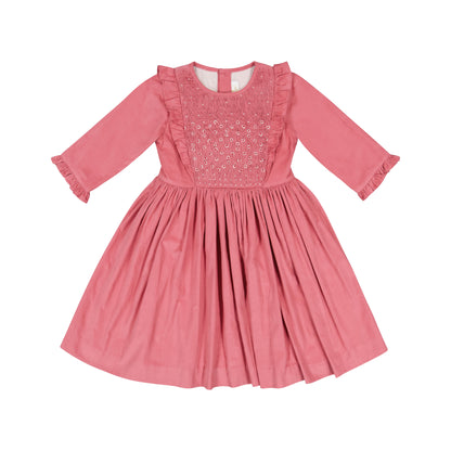 Angele - Robe A Smock Rose  - Antoinette Paris