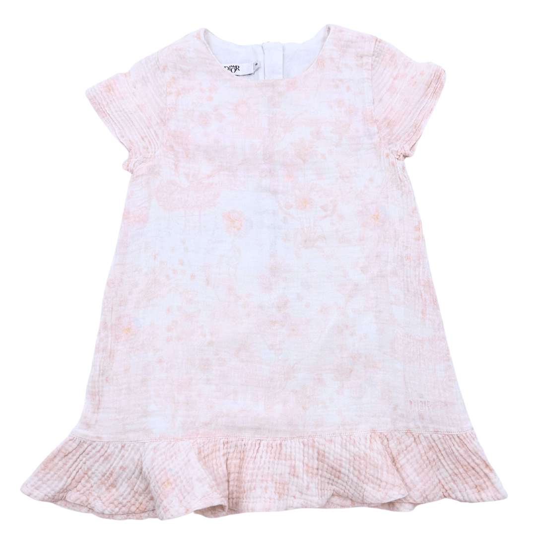 Baby Dior - Robe Rose Et Blanche À Fleur - 3 Ans - Tinokai