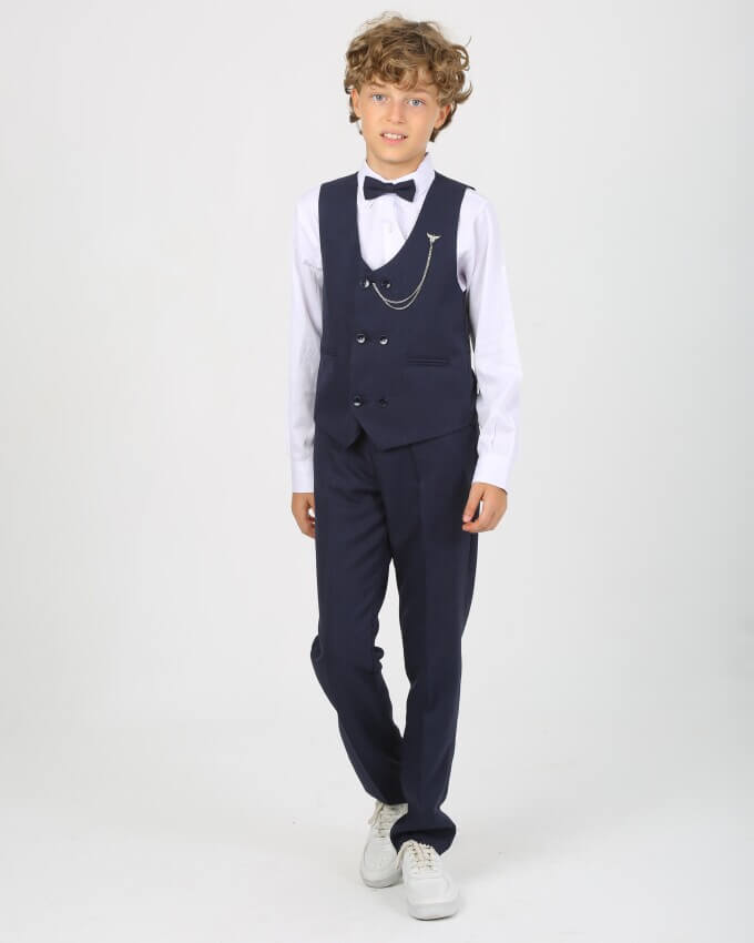 Costume Enfant 4 Pièces : Nœud Papillon, Chemise, Veste et Pantalon - Tinokai