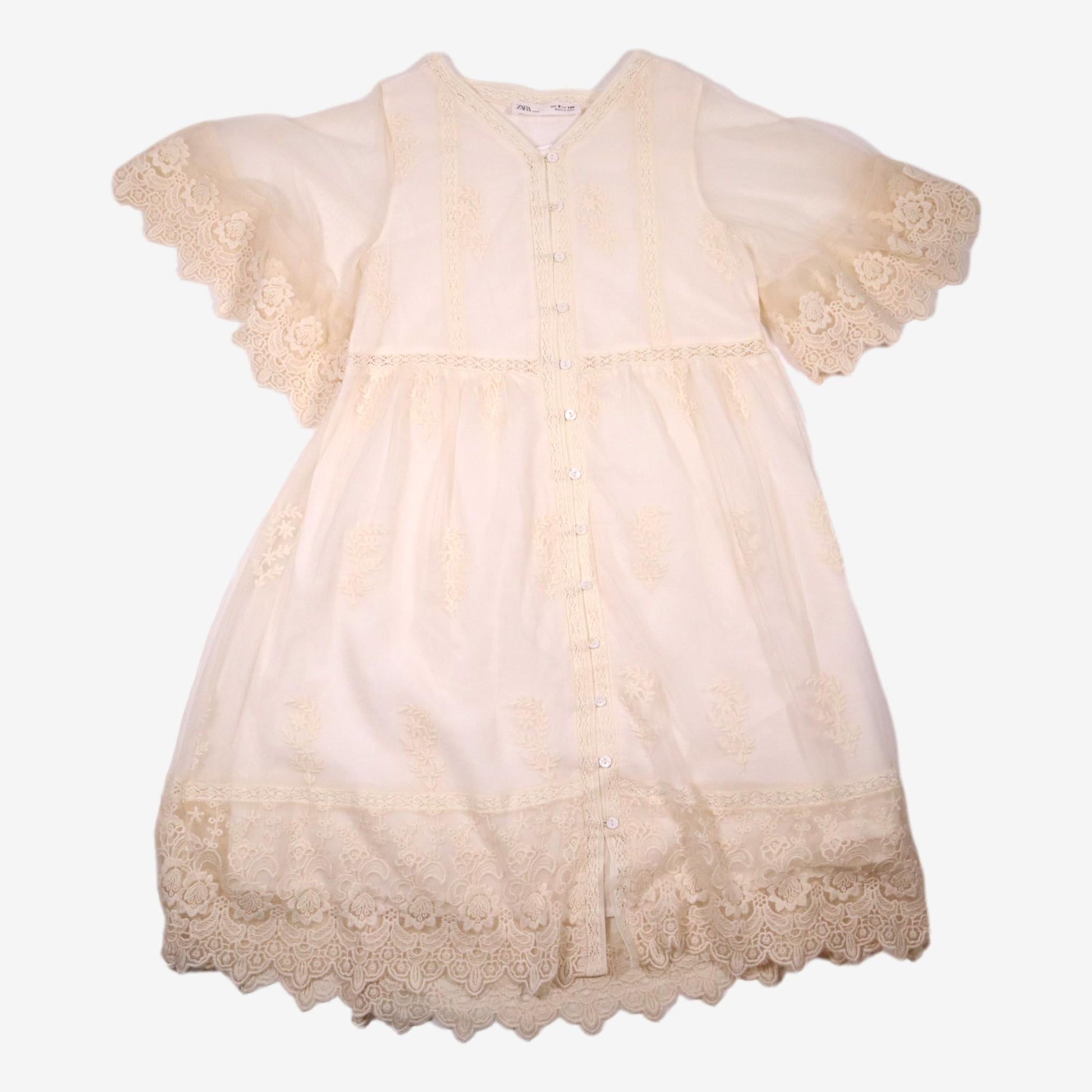 Robe Blanche Dentelle - 9 Ans - Zara - Tinokai