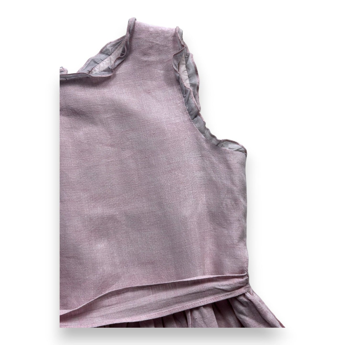 Robe Rose En Lin - 10 Ans - Bonpoint - Tinokai