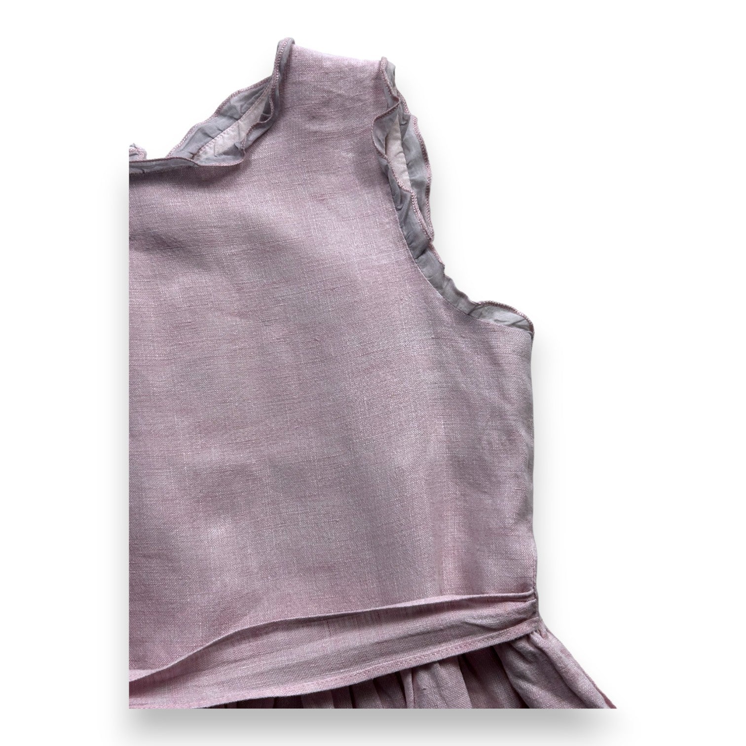 Robe Rose En Lin - 10 Ans - Bonpoint - Tinokai
