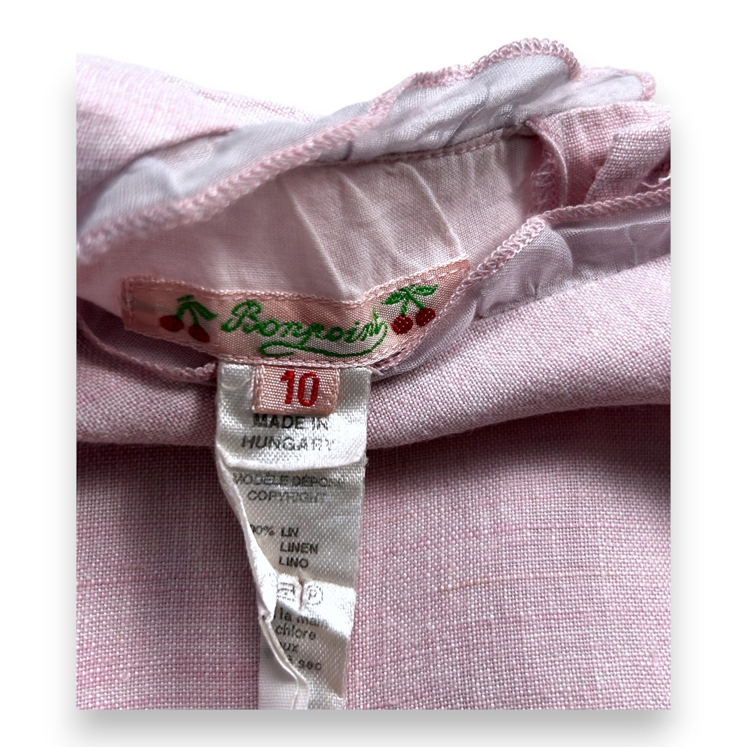 Robe Rose En Lin - 10 Ans - Bonpoint - Tinokai