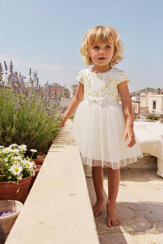 Robe Blanche et Dorée 2 Ans Guess