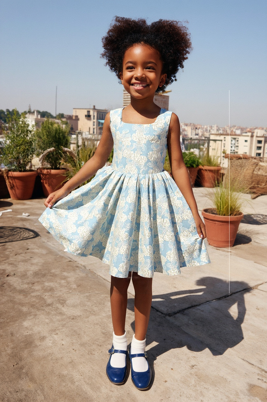 Robe Bleu à Motifs 6 Ans Pili Carrera